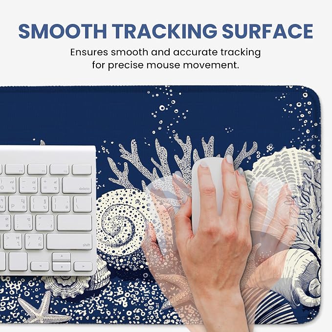Aesthetic Desk Mat, Cute Coral Silence Desk Pad Protector - Image 4