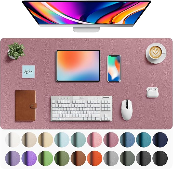 Aothia Faux Leather Desk Mat by AothiaSimpleNaturalUnique