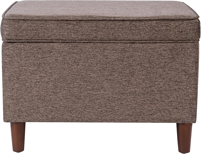 Home Decor | Dinah Collection Modern Storage Ottoman | Ottoman with Storage for Living Room & Bedroom (Chocalate Brown)-DeskLoop Office