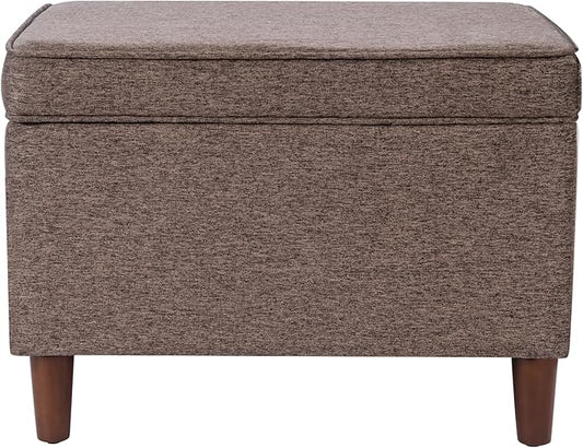 Home Decor | Dinah Collection Modern Storage Ottoman | Ottoman with Storage for Living Room & Bedroom (Chocalate Brown)-DeskLoop Office