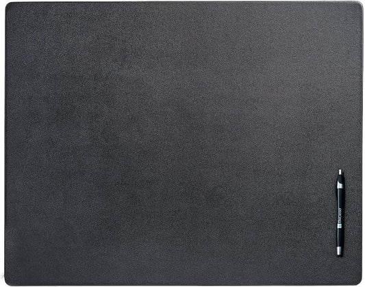 Black Leather 24" x 19" Desk Mat Without Rails by Dacasso