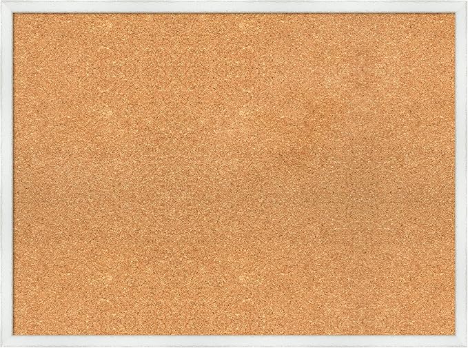 Amanti Art Natural Cork Board for Wall, 23x31 Vision Board with White Frame, Large Corkboard Office Decor for Home Organization, Country Rustic Corkboard Pinboard to Display Items for Home-DeskLoop Office