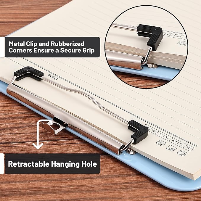 Mr. Pen- Plastic Clipboard, 12.5” x 9”, Cyan Blue, Clipboard Plastic | - Image 3