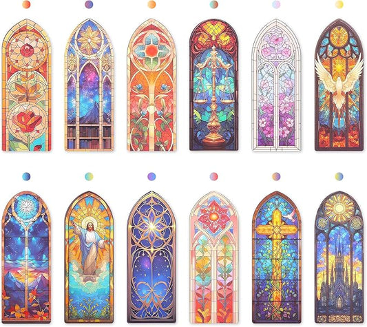 12 PCS Stained Glass Theme PET Bookmarks by emmoolife