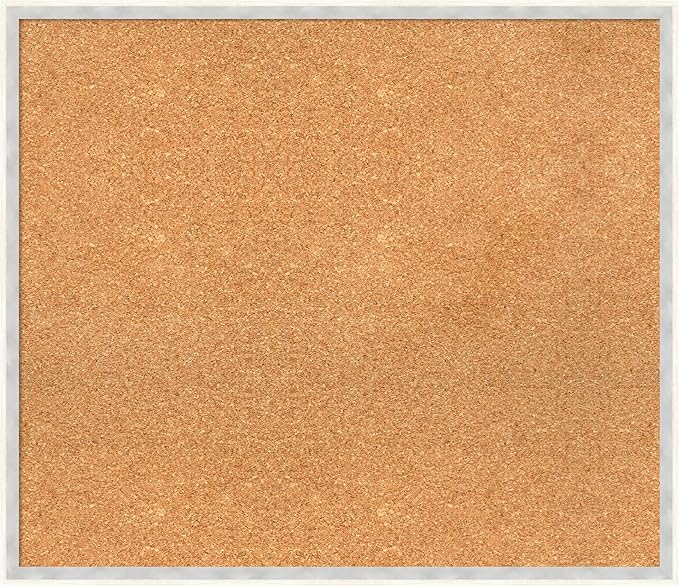 Amanti Art Natural Cork Board for Wall, 25x29 Vision Board with White Frame, Large Corkboard Office Decor for Home Organization, Modern Corkboard Pinboard to Display Items for Home Organization in-DeskLoop Office