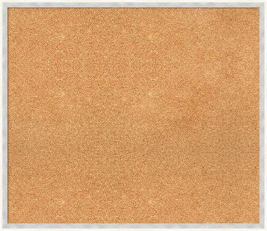 Amanti Art Natural Cork Board for Wall, 25x29 Vision Board with White Frame, Large Corkboard Office Decor for Home Organization, Modern Corkboard Pinboard to Display Items for Home Organization in-DeskLoop Office
