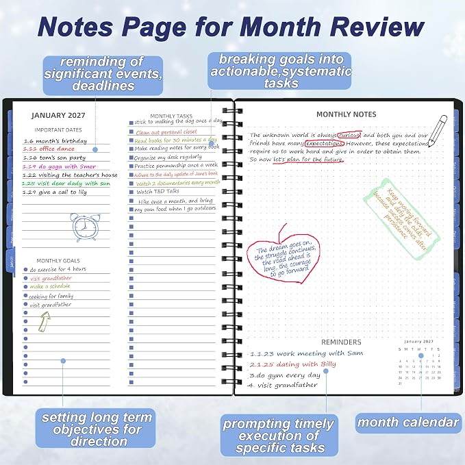 Monthly Planner 2026-2027, 18 Months Calendar Book from Jul 2026-Dec 2027 - Image 3