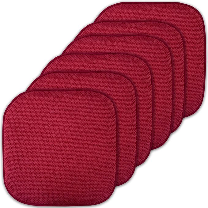 Sweet Home Collection Cushion Memory Foam Chair Pads Honeycomb Nonslip Back by SweetHomeCollection