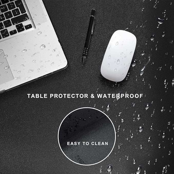 ZORESYN PU Leather Desk Mat Waterproof Anti-Oil Dining Table mat - Image 4