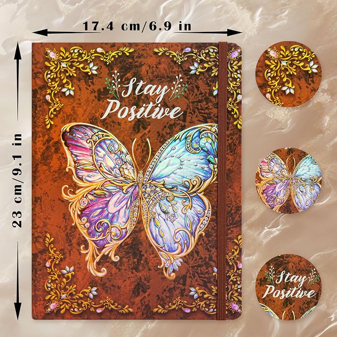 B5 Hardcover Journal for Women & Men -Butterfly Aesthetic Lined Notebook | 192 - Image 2