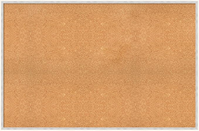 Amanti Art Natural Cork Board for Wall, 31x47 Vision Board with White Frame, Oversize Corkboard Office Decor for Home Organization, Modern Corkboard Pinboard to Display Items for Home Organization in-DeskLoop Office