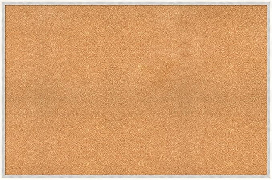 Amanti Art Natural Cork Board for Wall, 31x47 Vision Board with White Frame, Oversize Corkboard Office Decor for Home Organization, Modern Corkboard Pinboard to Display Items for Home Organization in-DeskLoop Office