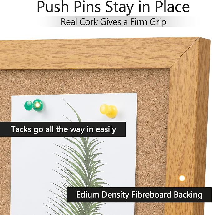 2 Pack Cork Board Bulletin Board 24 x 36, Wood Framed Corkboards - Image 5
