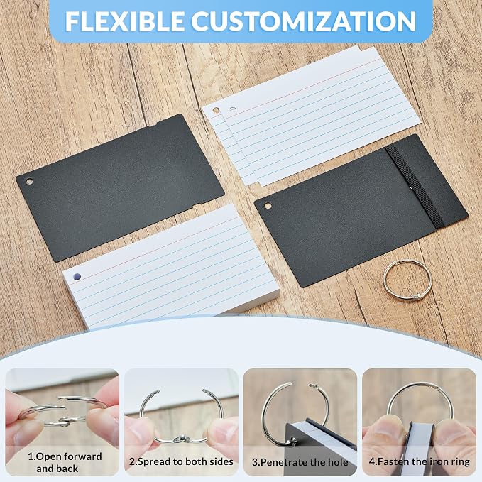 NEEWAY Ruled Index Cards with Ring 3x5 Inches, Flash Cards with Rings - Image 5