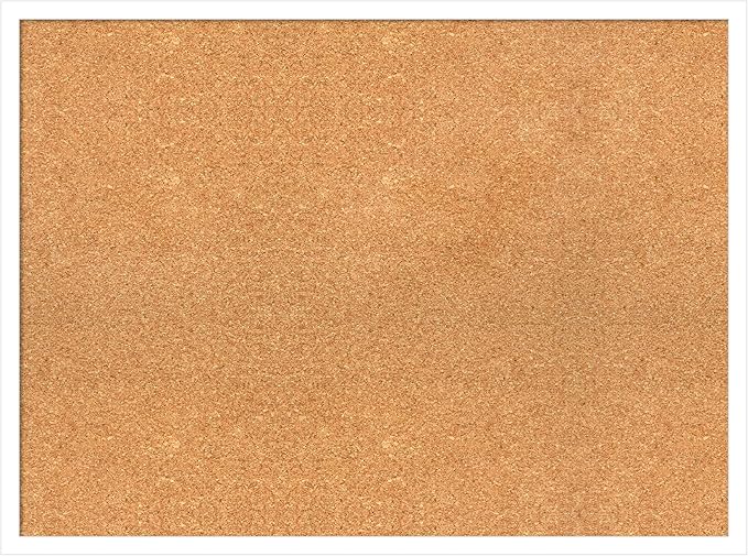 Amanti Art Natural Cork Board for Wall, 23x31 Vision Board with White Frame, Large Corkboard Office Decor for Home Organization, Modern Corkboard Pinboard to Display Items for Home Organization in-DeskLoop Office