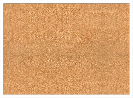 Amanti Art Natural Cork Board for Wall, 23x31 Vision Board with White Frame, Large Corkboard Office Decor for Home Organization, Modern Corkboard Pinboard to Display Items for Home Organization in-DeskLoop Office