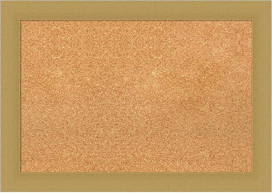Amanti Art Natural Cork Board for Wall, 20x28 Vision Board with Gold Frame, Medium Corkboard Office Decor for Home Organization, Casual Corkboard Pinboard to display items for home organization-DeskLoop Office