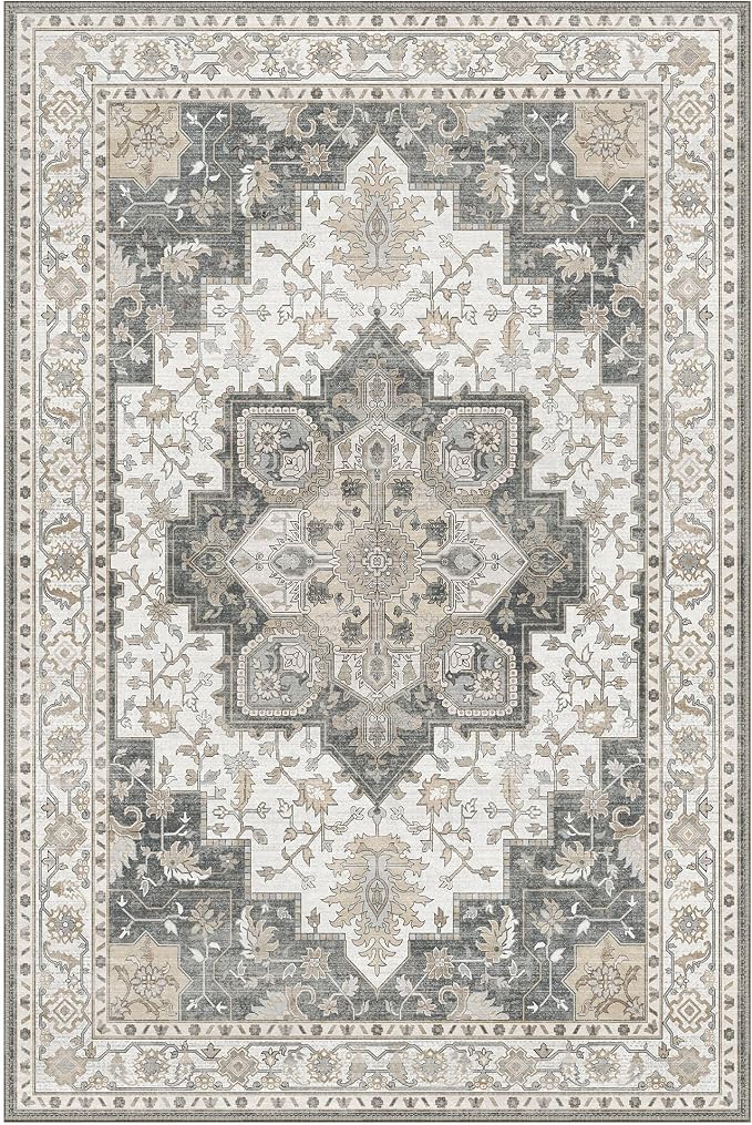 GENIMO 7'6''x9'6'' Area Rugs for Living Room, Machine Washable Non Slip Vintage - Image 7