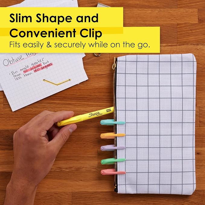 Sharpie Pocket Highlighters, Mild Pastel Colors, Chisel Tip, and Office Use - Image 4