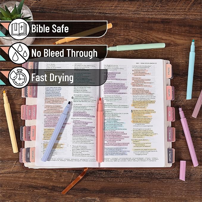 Mr. Pen- Aesthetic Highlighters No Bleed, 8 Pack, Chisel Tip | Cute Bible - Image 3