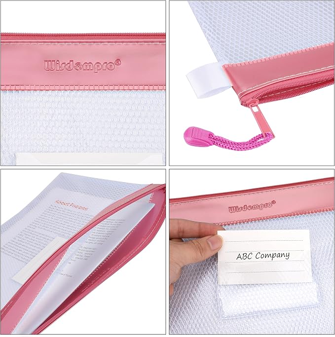 Zipper Pouch, Wisdompro 4 Packs Durable Letter Size Waterproof Mesh File Bag - Image 5