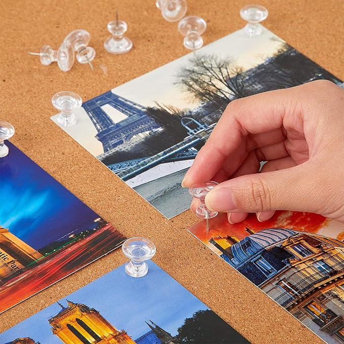 Outus 60 Pcs Giant Push Pins Jumbo Tacks 1/1.8inch Plastic Head - Image 7