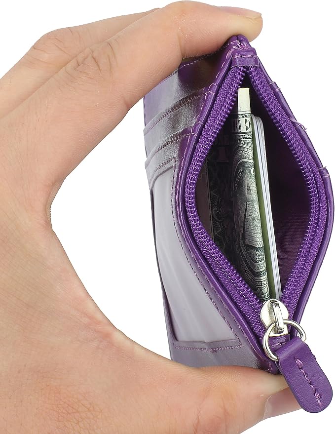 Badge Holder with Zip, Wisdompro 2-Sided PU Leather ID Badge Holder with 1 ID - Image 5