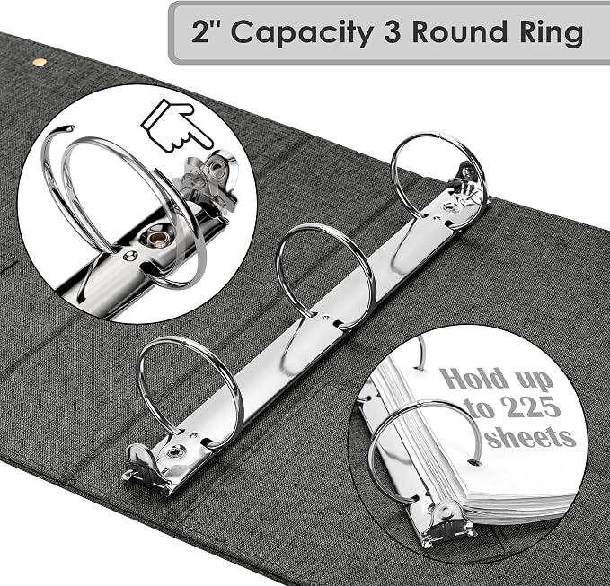 EYROZILL 3 Ring Binder 2 Inch, Binder - Image 3