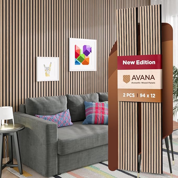 Avana Acoustic Wood Wall Panels – 94.4 X 12.6 Inch White Oak Acoustic Panels 2 by AvanaHome
