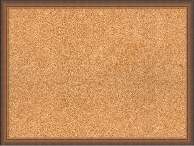 Amanti Art Natural Cork Board for Wall, 24x32 Vision Board with Bronze Frame, Large Corkboard Office Decor for Home Organization, Modern Corkboard Pinboard to Display Items for Home Organization in-DeskLoop Office
