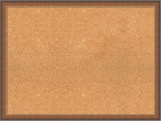 Amanti Art Natural Cork Board for Wall, 24x32 Vision Board with Bronze Frame, Large Corkboard Office Decor for Home Organization, Modern Corkboard Pinboard to Display Items for Home Organization in-DeskLoop Office