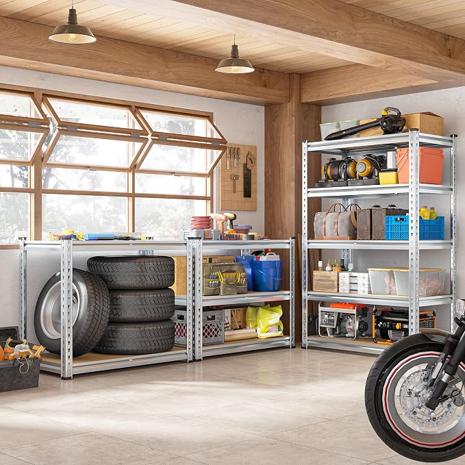 REIBII Garage Shelving, 5 Tier Storage Shelves Load 2400LBS, Adjustable Garage - Image 7