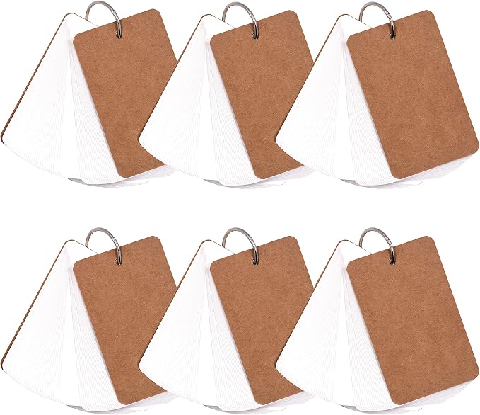 300 Pcs White Blank Customizable Index Flash Study Note Card Pad Kraft Paper by VANTASII