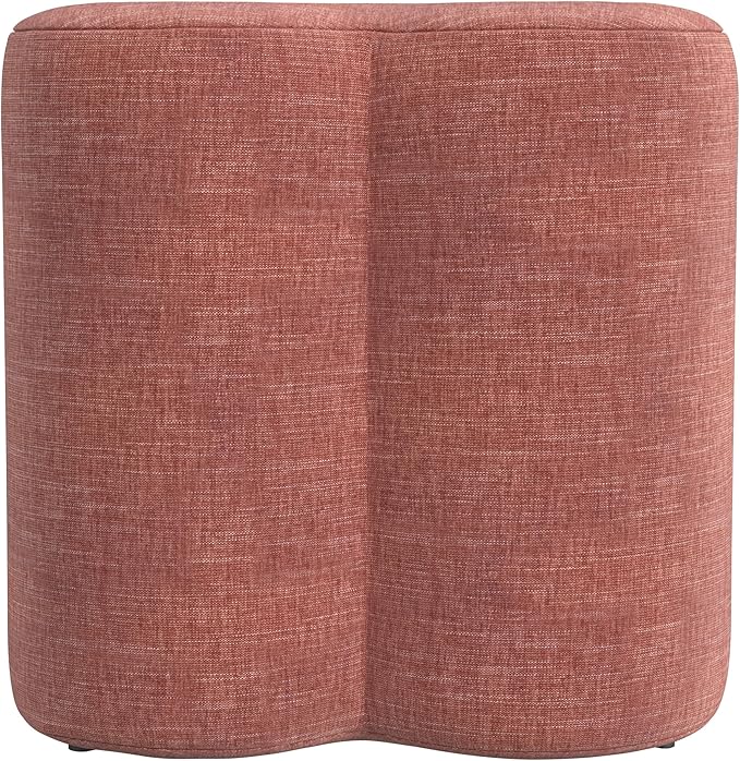 HomePop Upholstered Clover Shaped Ottoman Home Décor|Foot Rest Ottoman - Pink Chenille-DeskLoop Office