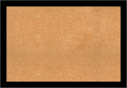 Amanti Art Natural Cork Board for Wall, 27x39 Vision Board with Black Wood Frame, Large Corkboard Office Decor for Home Organization, Modern Contemporary Corkboard Pinboard to display items for home-DeskLoop Office
