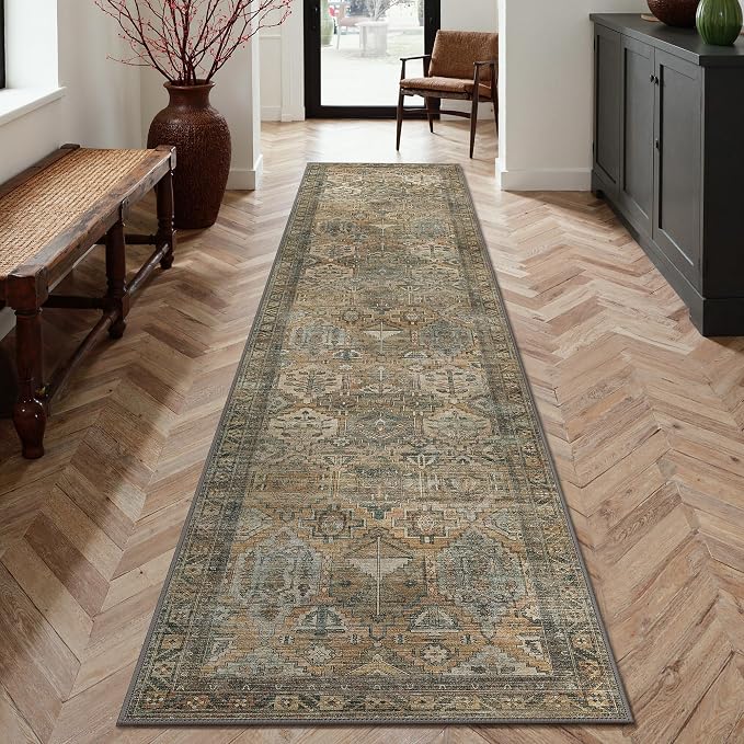 GENIMO 3x8 Runner Rugs for Hallway, Machine Washable Non Slip Vintage Rugs - Image 2