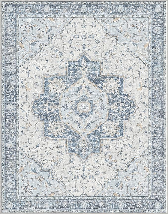GENIMO 8x10 Area Rugs for Living Room, Machine Washable Non Slip Vintage Rugs - Image 8