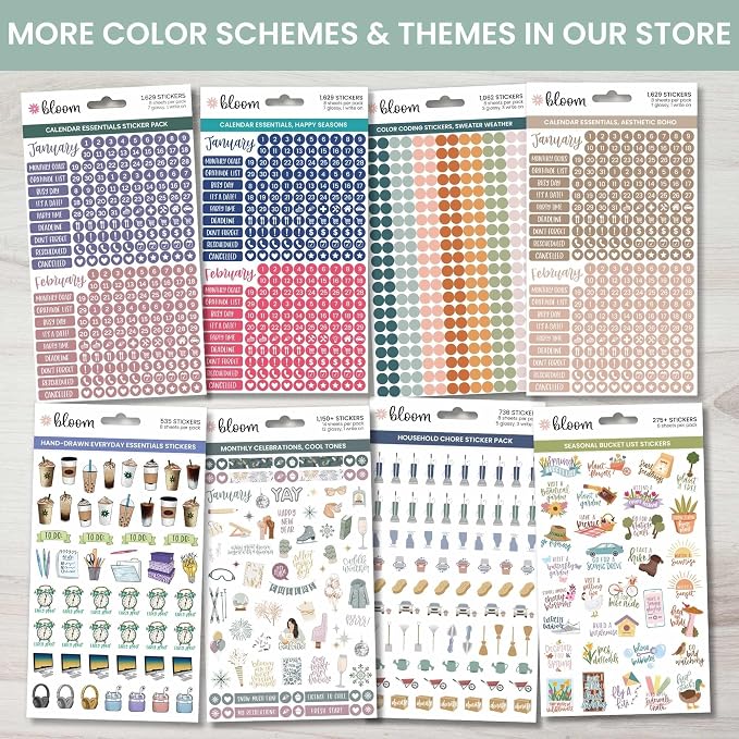 bloom daily planners Calendar Essentials Planner Stickers - Image 7