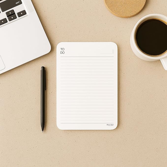 To Do List Notepad – (2 Pack, 50 Sheet Each) A5 Size (8.3"x5.8") Premium Thick Paper With Cardboard Back Support, Undated Daily Planner Notepad, Daily To Do List Notebook, Ruled Pages, Deadline Column.-DeskLoop Office