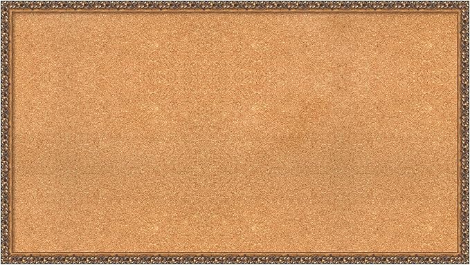 Amanti Art Natural Cork Board for Wall, 26x46 Vision Board with Bronze Frame, Oversize Corkboard Office Decor for Home Organization, Traditional Corkboard Pinboard to Display Items for Home-DeskLoop Office