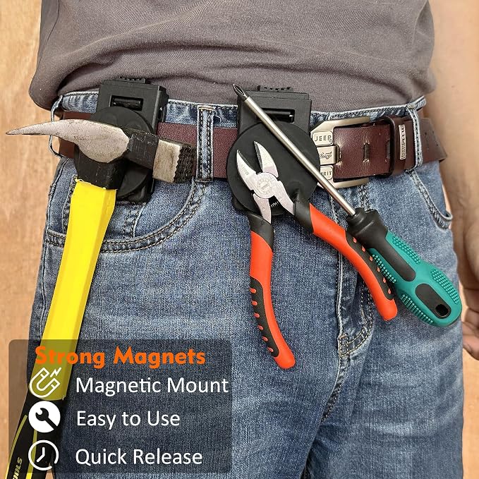MUTUACTOR Magnetic Tool Belt Clip, Strong Neodymium Magnetic Tool Holder Clips - Image 5