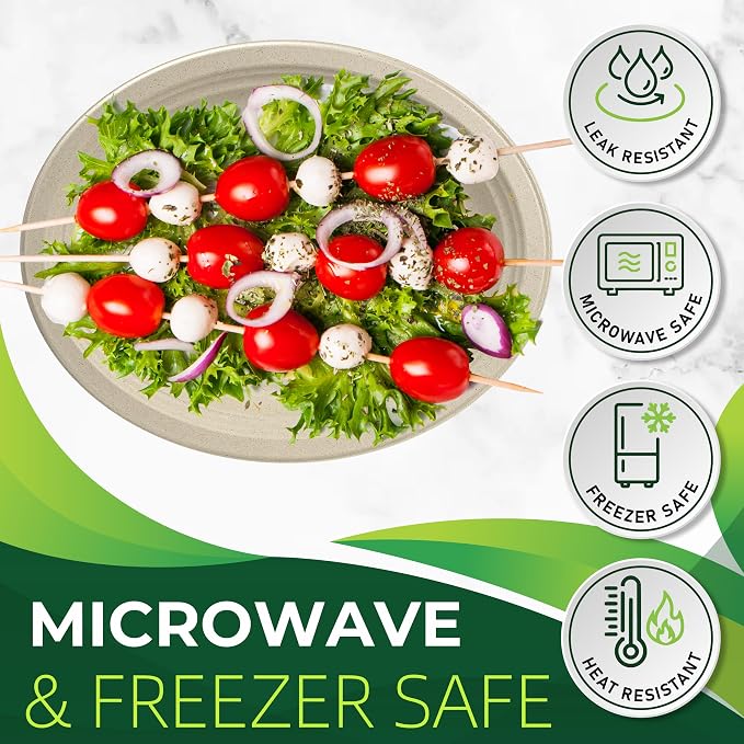 100PCS 100% Compostable Original Oval Paper Plates, Heavy Duty Disposable Plates - Image 5