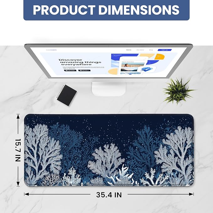 Aesthetic Desk Mat, Cute Ocean Reef Desk Pad Protector - Image 2
