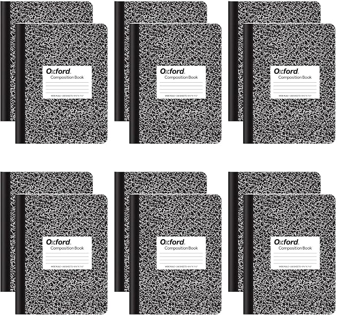 Oxford Composition Notebooks, Wide Ruled Paper, 9-3/4" x 7-1/2", 100 Sheets by Oxford