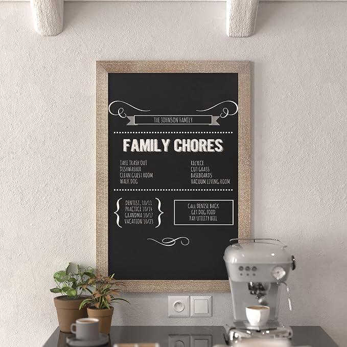 HBCY Creations 20" X 30" Weathered Lightwash Solid Wood Frame Wall Chalkboard - Image 9