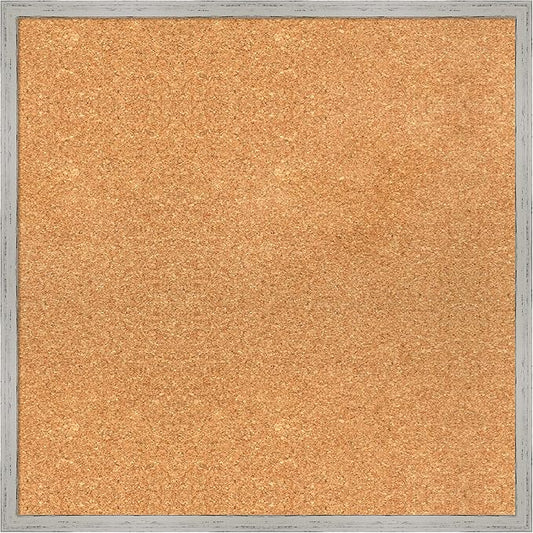 Amanti Art Natural Cork Board for Wall, 23x23 Vision Board with White Frame, Medium Corkboard Office Decor for Home Organization, Cottage Corkboard Pinboard to Display Items for Home Organization in-DeskLoop Office