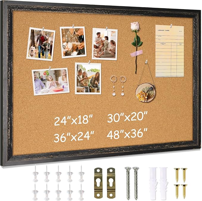 DOLLAR BOSS Cork Board for Office 36 X 24 Inches Cork Boards for Walls Bulletin by DOLLARBOSS