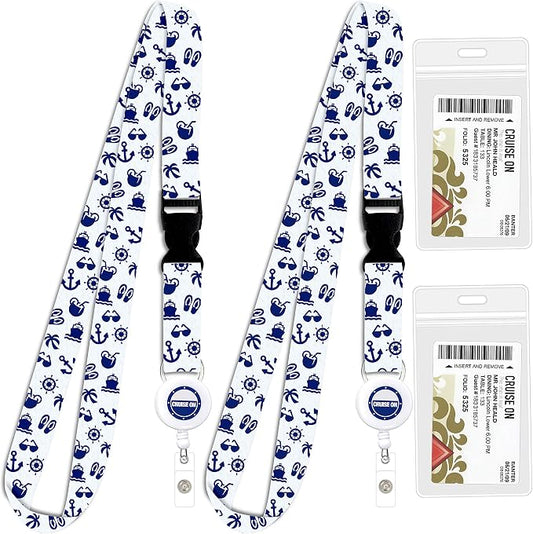 Cruise On Cruise Lanyard for Ship Cards – 2-Pack Retractable Badge & Waterproof by CruiseOn