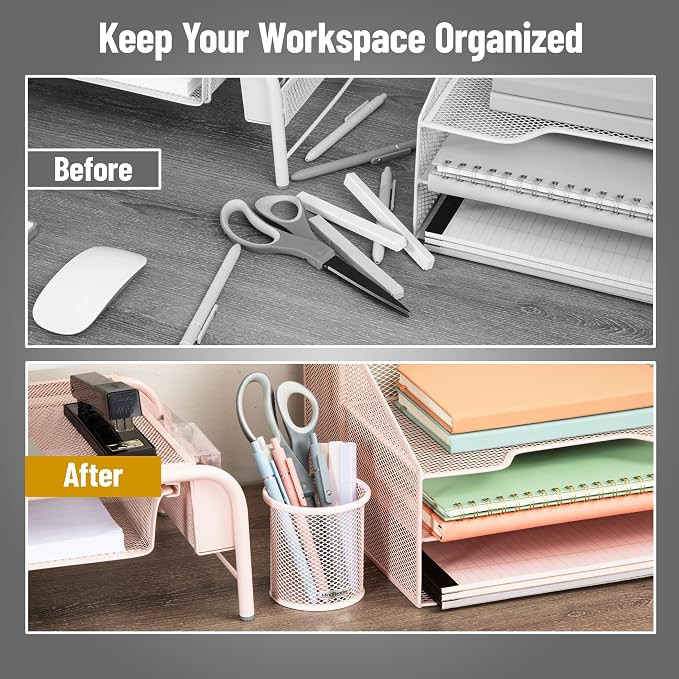 Mind Reader Pen and Accessories Holder, Desktop Organizer, Metal Mesh, 3.5"L x - Image 5