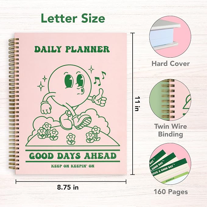 To Do List Cute Planner Undated Notebook, A4 Large Hardcover Spiral Schedule - Image 2